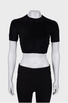 Black short pile top