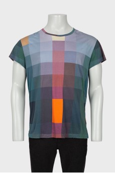 Checked men's T-shirt