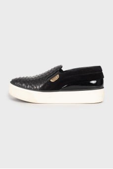 Combination slip-ons with embossing