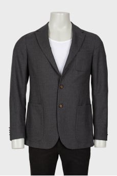 Men's wool jacket with pockets