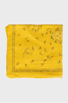 Yellow scarf in print