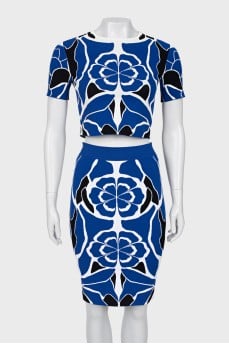 Printed skirt suit