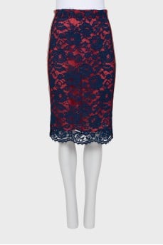 Lace skirt with stripes