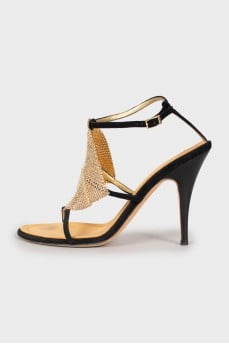 Sandals with rhinestones