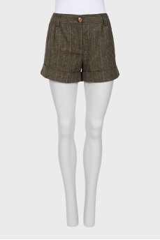 Green checked shorts