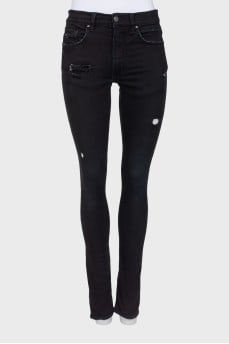 Black ripped effect jeans