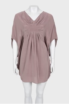 Draped dress with ties
