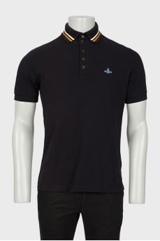 Men's black T-shirt with embroidered logo