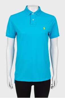 Blue T-shirt with embroidered logo