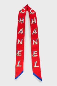 Silk scarf with signature print