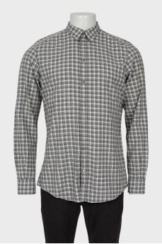 Men's straight-fit checkered shirt