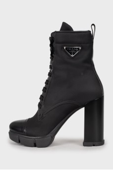 Textile ankle boots with brand logo