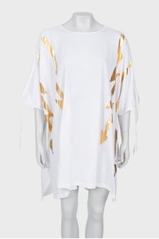 Gold print dress