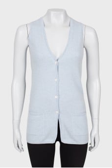 Cashmere light blue cardigan