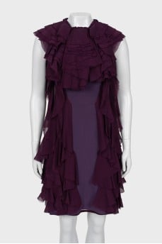 Silk ruffle dress with tag