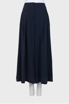 Navy blue draped culottes