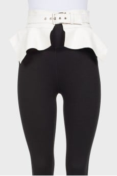 Leather peplum with silver hardware