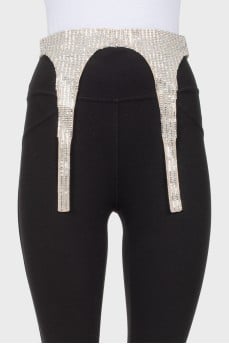 Belt decorated with rhinestones