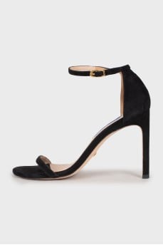 Black suede sandals