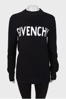Long sweater with brand logo