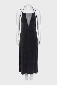 Mesh V-Neck maxi dress