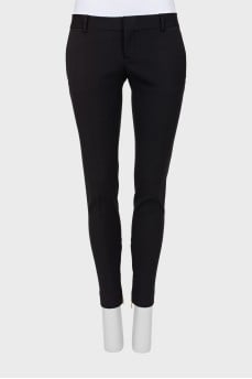 Black low waist trousers