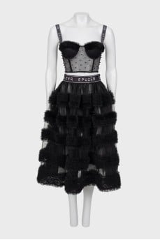 Black set with skirt and corset