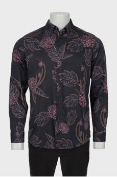 Men's black printed shirt
