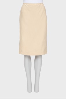 Beige straight skirt