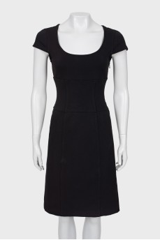 Black dress with accent waist