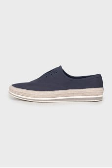 Men's blue textile sneakers