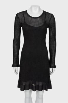 Dress with lurex and perforation