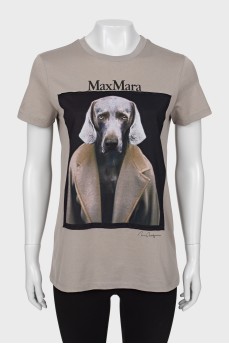 Longline T-shirt with print