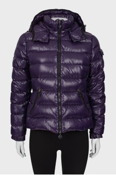 Purple down jacket with hood