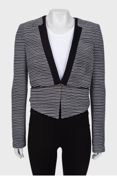 Striped cropped jacket