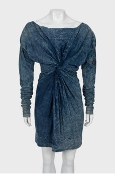 Long sleeve draped dress