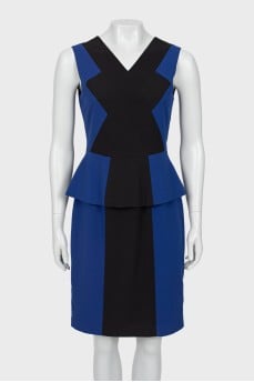Two-tone V-neck dress