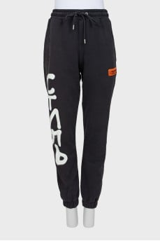 Gray printed sweatpants