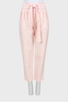 Tapered trousers with a waistband