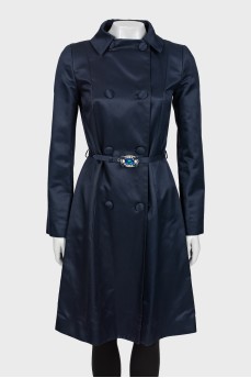 Blue cloak with decorated belt