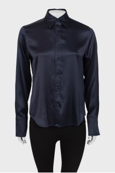 Dark blue silk shirt