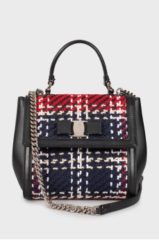 Woven leather crossbody bag