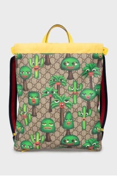 Printed rectangular backpack