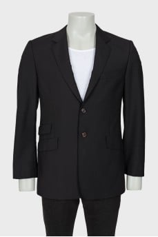 Men's black single-breasted jacket