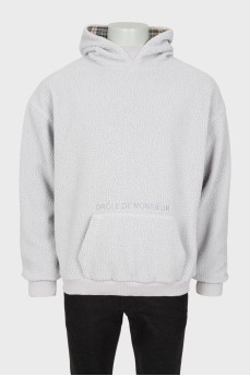 Men's light gray hoodie
