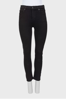 Mid-rise black jeans