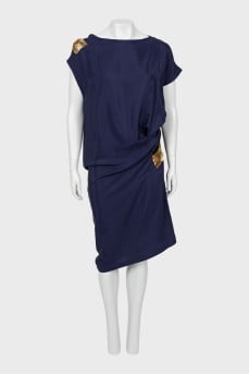 Silk dress decorated with beads