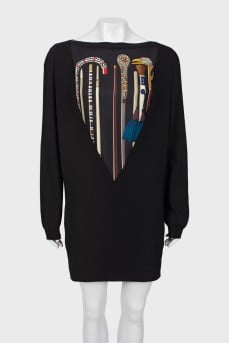 Cashmere and silk shift dress