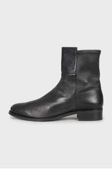 Black leather boots