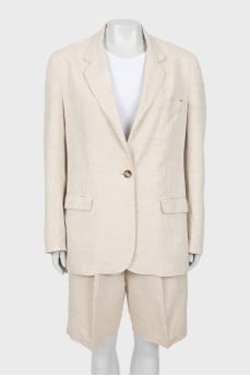 Beige cotton and linen suit